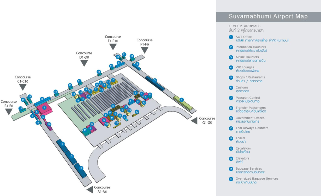 Аэропорт бангкока суварнабхуми: план, схема, как добраться в город
