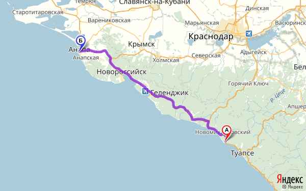 Тамань адлер. Карта Туапсе до Геленджика. Новороссийск горячий ключ км. Анапа и Лазаревское на карте.