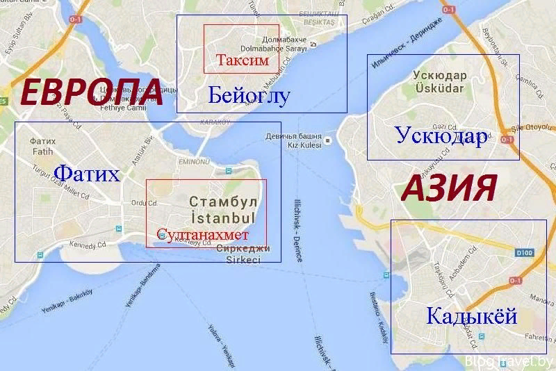Карта стамбула с отелями на русском языке с достопримечательностями